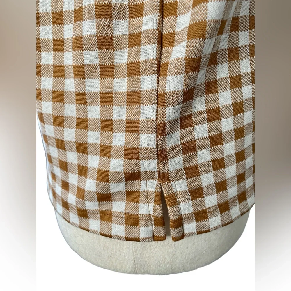 Madewell Gingham Jacquard Square-Neck Puff-Sleeve Top XXS